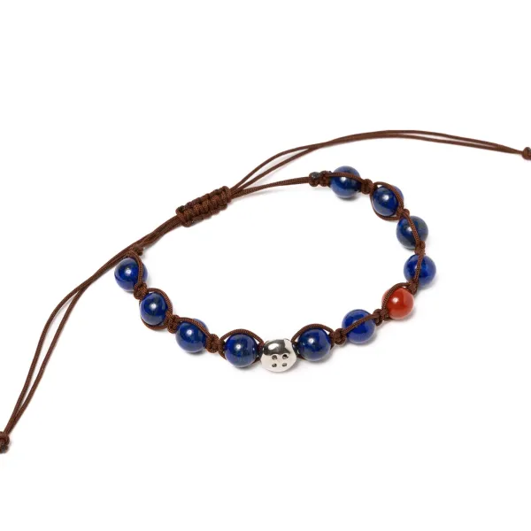 Barbarulo Napoli Armband „Brown Love" Mit Farbigen Steinen Und Knopf Aus Sterlingsilber* Manschettenknöpfe Und Schmuck