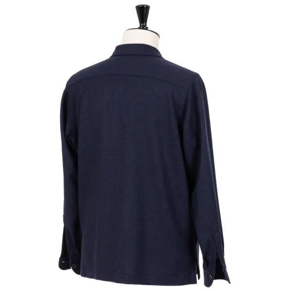 De Petrillo Aubergineblaue Sportjacke „Shirt Pocket" Aus Wolle Und* Teba + Hemdjacken