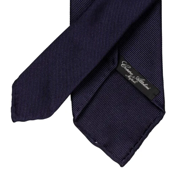 Cesare Attolini Blaue Krawatte „Twill Diagonale" Aus Reiner Seide Handgerollt* Krawatten