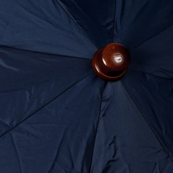 Maglia Blauer Teleskopschirm Mit Holzgriff* Regenschirme
