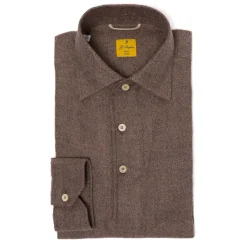 G. Englisch Braunes Poloshirt „Mastroianni" Aus Reiner Baumwolle Handgefertigt* Poloshirts Langarm