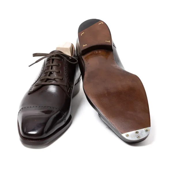 Saint Crispin's Derby „Modern B-Laceup" Aus Dunkelbraunem Kalbsleder - En* Mto