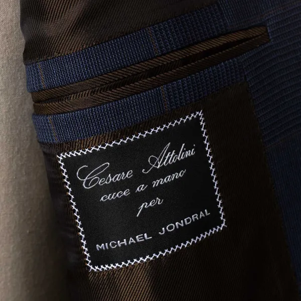 Cesare Attolini Dunkelblauer Anzug „Magistrale" Aus Englischer High-Twist-Wolle Rein H* Anzugjacke