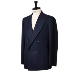 Cesare Attolini Dunkelblauer Blazer „Club Oro" Aus Wollflanell Von Fox Brother'S* Anzugjacke