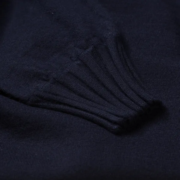 Cesare Attolini Dunkelblauer Pullover „Round Rib" Aus Reinem Duvet-Kaschmir* Strickwaren