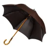 Maglia Dunkelbraun Gestreifter Regenschirm „Traveler" Mit Bambusgriff* Regenschirme