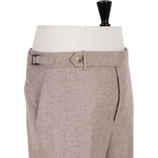 Rota Sartorial Exklusiv Bei Michael Jondral: Sandbraune Hose Aus Wollflanell Rot* Hose
