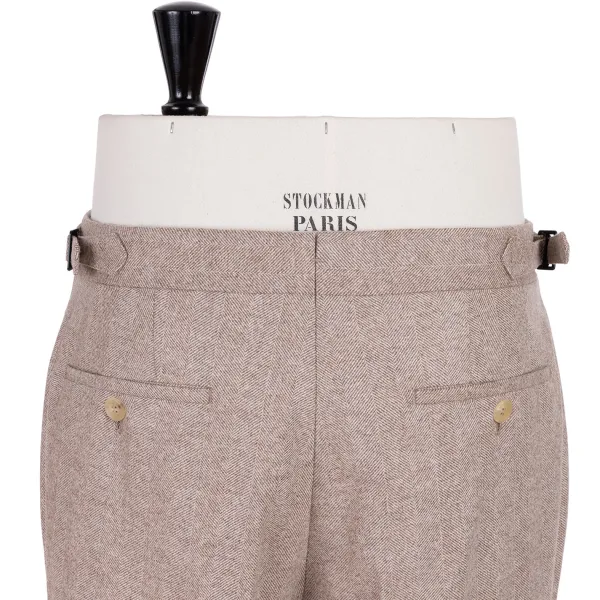 Rota Sartorial Exklusiv Bei Michael Jondral: Sandbraune Hose Aus Wollflanell Rot* Hose