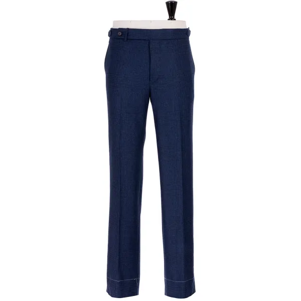 Rota Sartorial Exklusiv Bei Michael Jondral: Blau Karierte Flanellhose „Galles" In P* Hose