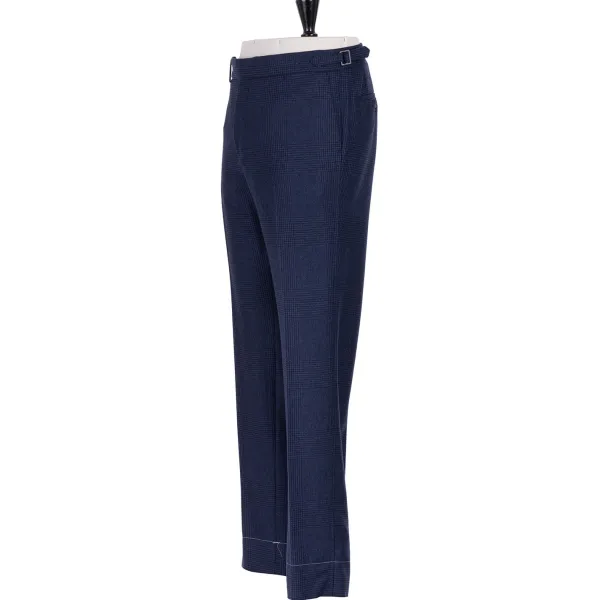 Rota Sartorial Exklusiv Bei Michael Jondral: Blau Karierte Flanellhose „Galles" In P* Hose