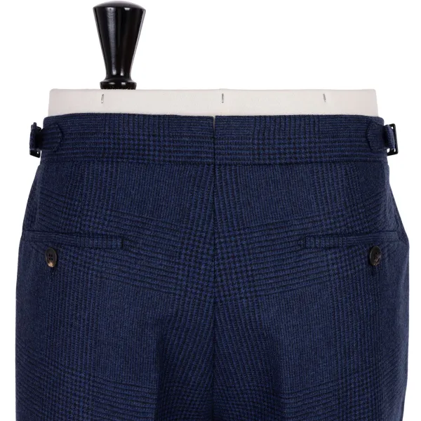 Rota Sartorial Exklusiv Bei Michael Jondral: Blau Karierte Flanellhose „Galles" In P* Hose