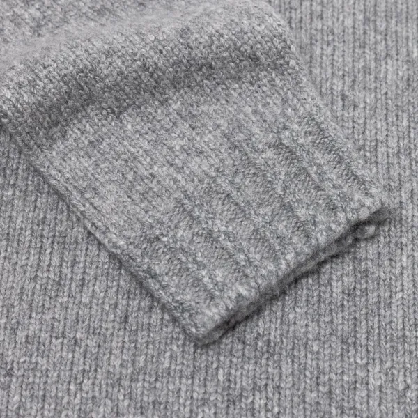 Fedeli Exklusiv Bei Michael Jondral: Flanellgrauer 4-Lagiger Piuma-Kaschmir-Sweat* Strickwaren
