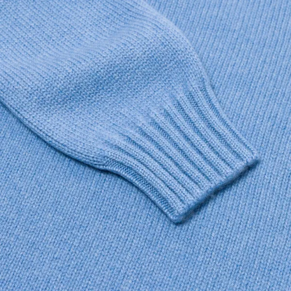Fedeli Exklusiv Bei Michael Jondral: Azure Blue Scottish 4-Ply Cashmere Turtl* Strickwaren