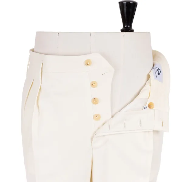 Rota Sartorial Exklusiv Bei Michael Jondral: Elfenbeinhose „Hollywood" Mit Zwei Pleas* Hose