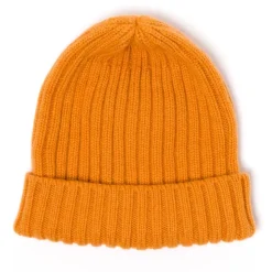Fedeli Exklusiv Bei Michael Jondral: Orangefarbene Strickmutze Aus Reinem Schottischem Bargeld* Hüte