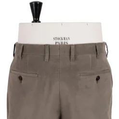 Rota Sartorial Exklusiv Bei Michael Jondral: Khakigrune Hose Aus Englischer Baumwolle M* Hose
