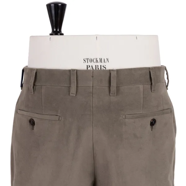Rota Sartorial Exklusiv Bei Michael Jondral: Khakigrune Hose Aus Englischer Baumwolle M* Hose