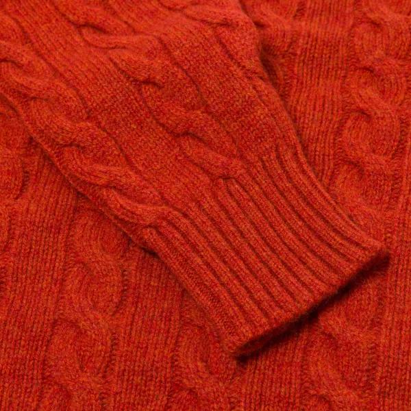 William Lockie Exklusiv Bei Mj: Pullover „Crew Cable-Rib" Aus Reiner Geelong-Lammwolle 3-Lagig* Strickwaren