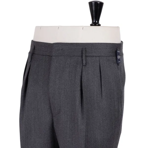 Rota Sartorial Exklusiv Fur Michael Jondral: Graue Hose „Hollywood" Mit Zwei Pleas* Hose