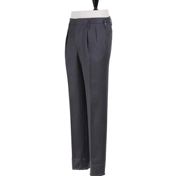 Rota Sartorial Exklusiv Fur Michael Jondral: Graue Hose „Hollywood" Mit Zwei Pleas* Hose