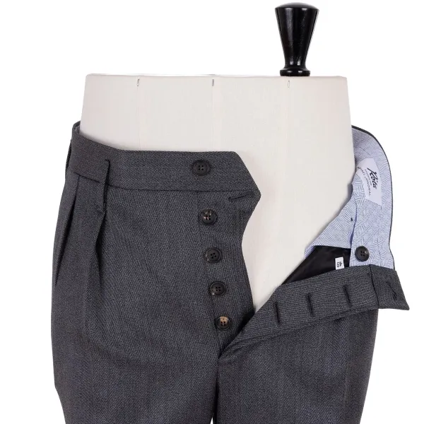 Rota Sartorial Exklusiv Fur Michael Jondral: Graue Hose „Hollywood" Mit Zwei Pleas* Hose
