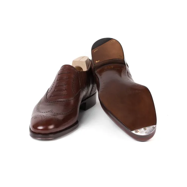 Saint Crispin's Fake-Brogue „Stretched Lazy Man" Aus Kastanienbraun Genarbtem Kalbsled* Mto