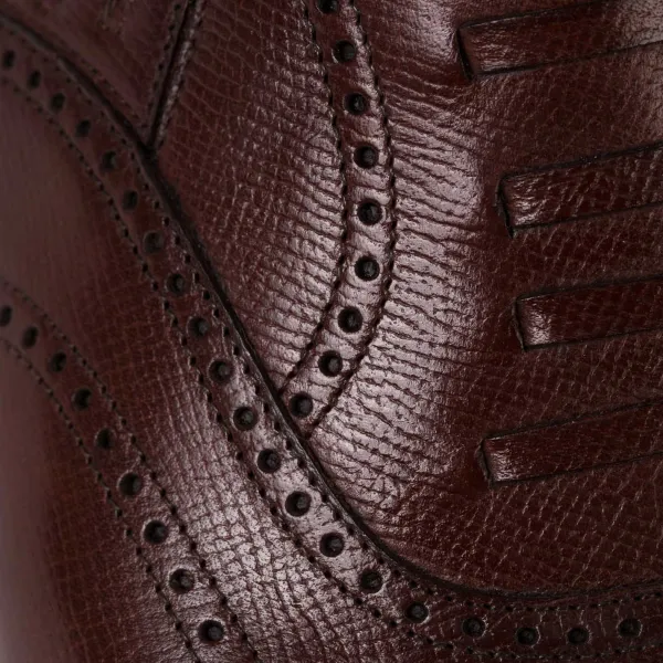 Saint Crispin's Fake-Brogue „Stretched Lazy Man" Aus Kastanienbraun Genarbtem Kalbsled* Mto