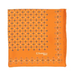 E. Marinella Gemusterte Pochette Aus Reiner Englischer Seide Handgerollt* Taschentücher
