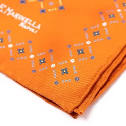 E. Marinella Gemusterte Pochette Aus Reiner Englischer Seide Handgerollt* Taschentücher