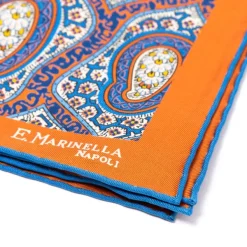 E. Marinella Gemusterte Pochette Aus Reiner Englischer Seide Handgerollt* Taschentücher