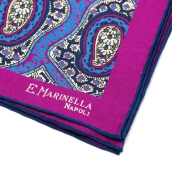 E. Marinella Gemusterte Pochette Aus Reiner Englischer Seide Handgerollt* Taschentücher