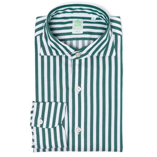 Finamore 1925 Gestreiftes Sportshirt Aus Reiner Baumwolle „Bourbon Stripes" Simone-Kragen* Freizeithemden