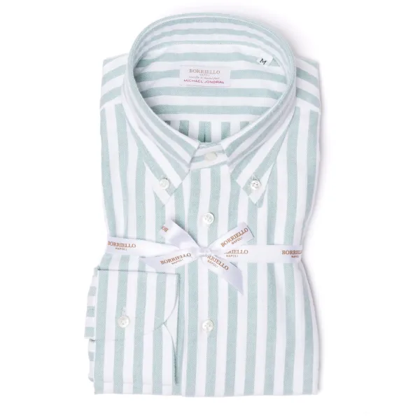 Borriello Gestreiftes Sportshirt Aus Reiner Baumwolle „New Ivy-League" Linea Passion* Freizeithemden