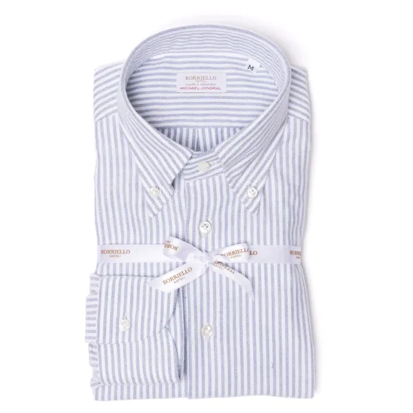 Borriello Gestreiftes Sportshirt Aus Reiner Baumwolle „New Ivy-League" Linea Passion* Freizeithemden