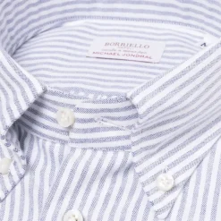 Borriello Gestreiftes Sportshirt Aus Reiner Baumwolle „New Ivy-League" Linea Passion* Freizeithemden
