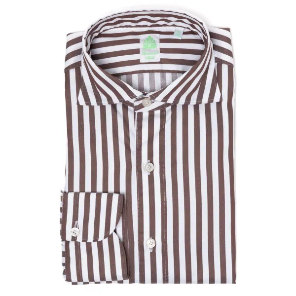 Finamore 1925 Gestreiftes Sportshirt „Bourbon Stripes" Aus Reiner Baumwolle Simo-Kragen* Freizeithemden