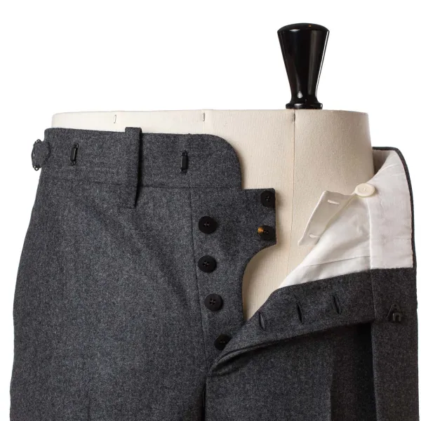 Cesare Attolini Graue Hose „Fox Flannel" Aus Englischer Wolle Reine Handarbeit* Hose