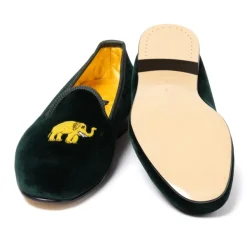 Bowhill u0026 Elliott Gruner Samt-Slipper „Elefant