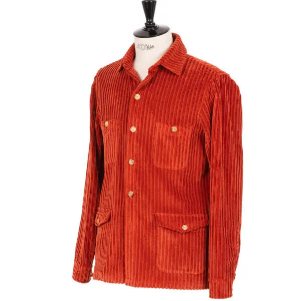 Cesare Attolini Hemdjacke „Cervinia" Aus Gewaschenem Baumwollcord Handgefertigt* Teba + Hemdjacken