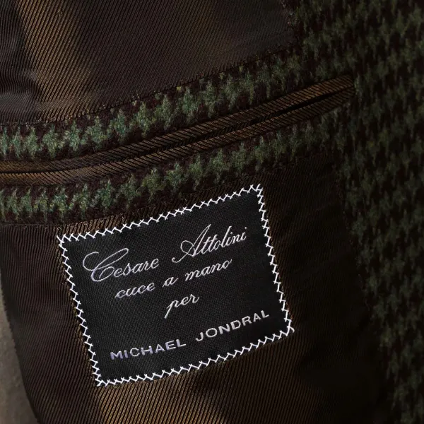 Cesare Attolini Jacke „Houndstooth" Aus Reiner Merinowolle Von Fox Brother'S Pure* Anzugjacke