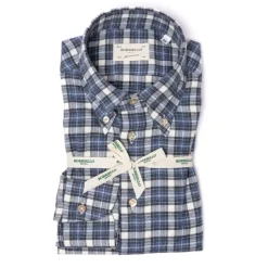 Borriello Kariertes Spot-Hemd „Madras-Check" Aus Geburstetem Vintage-Baumwoll-Flan* Freizeithemden