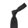 Cesare Attolini Limited Edition: Dunkelgrau Melangierte Krawatte Aus Reiner Wolle - Ha* Krawatten
