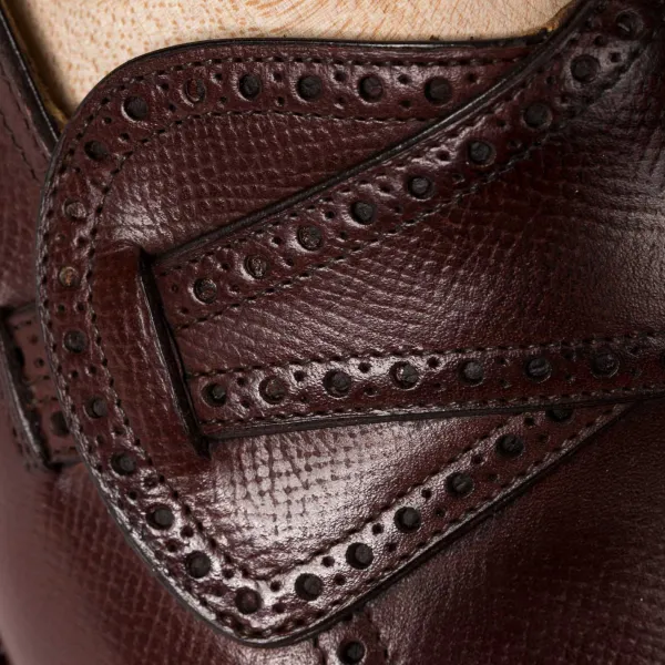 Saint Crispin's Loafer „Butterfly" Aus Braunem, Genarbtem Kalbsleder Reine Handarbeit* Mto