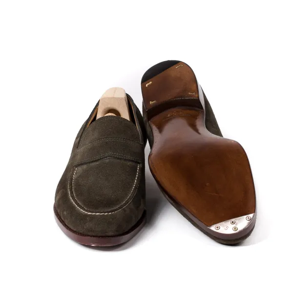 Saint Crispin's Loafer „Classic" Aus Fangofarbenem Wildleder Reine Handarbeit* S