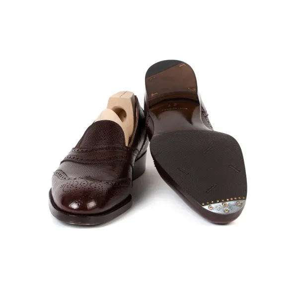 Saint Crispin's Loafer "Scotsman" Aus Dunkelbraunem Kalbsleder "Russian Calf" - Reine* Mto