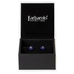 Barbarulo Napoli Manschettenknöpfe „Lapislazuli-Blumendiamant" Aus Sterlingsilber Purel* Manschettenknöpfe Und Schmuck