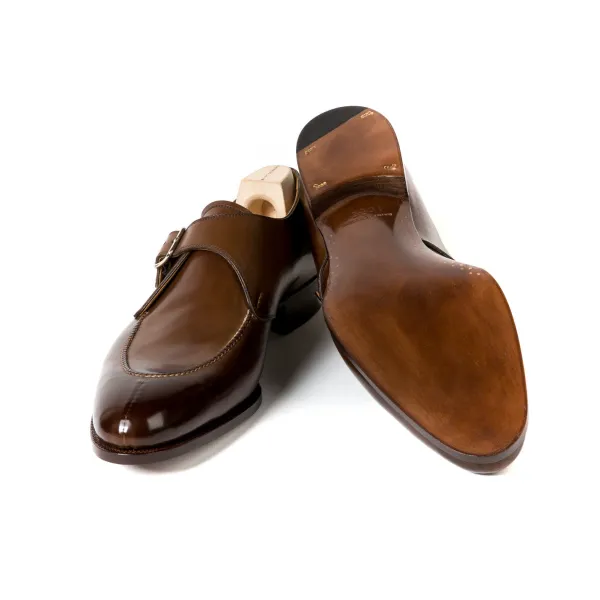 Saint Crispin's Monch „Split Toe Apron" Aus Braunem Kalbsleder Handkoloriert* Mto