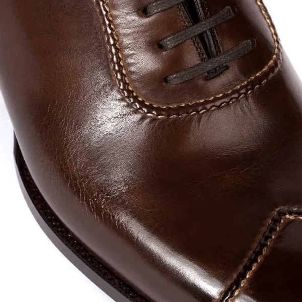 Saint Crispin's Oxford „Handsewn Cap" Aus Braunem Kalbsleder Handgefarbt* Mto