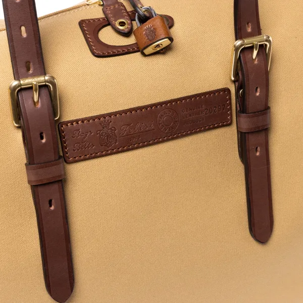 Felisi Reisetasche „Happy Weekend" Aus Baumwoll-Canvas Und Sattelleder -* Taschen
