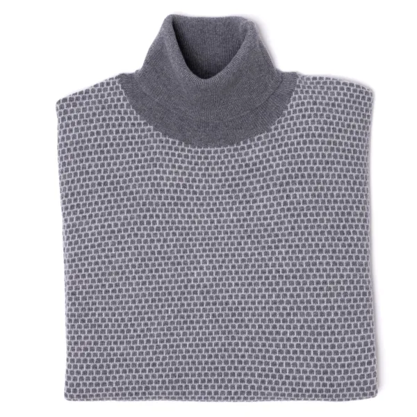 Brigatelli seit 1922 Rollkragenpullover Aus Merinowolle Und Kaschmir Mit Quadratischem Jacquard 1-Lagig, Ca* Strickwaren